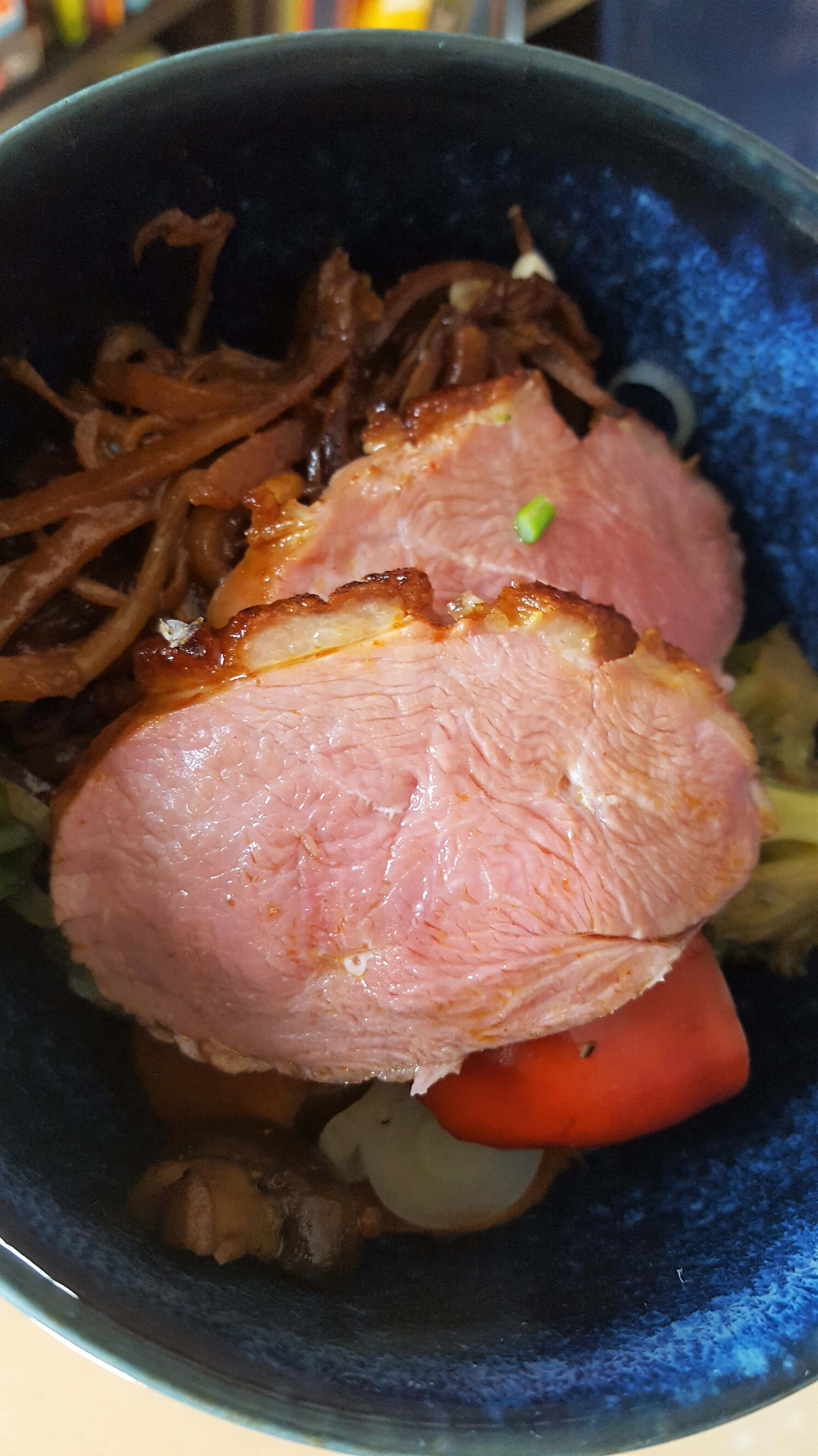 Low Carb Spicy Duck with Vegetables and Noodles